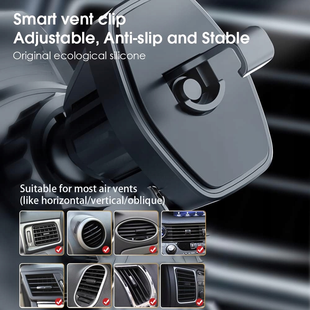 AMAZEFAN 15W Qi Wireless Car Charger for iPhone Samsung Huawei — miniatura 6