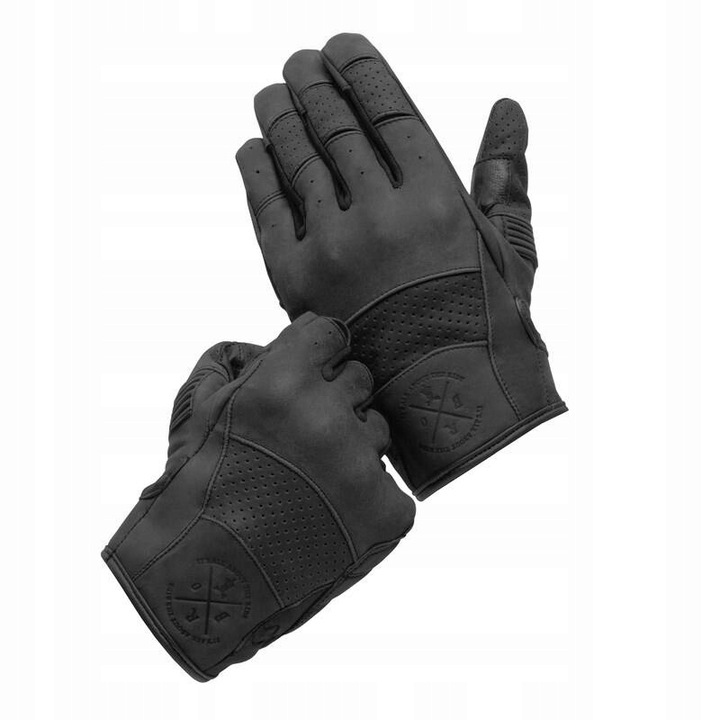 RĘKAWICE MOTOCYKLOWE SKÓRZANE BROGER CALIFORNIA BLACK CZARNE