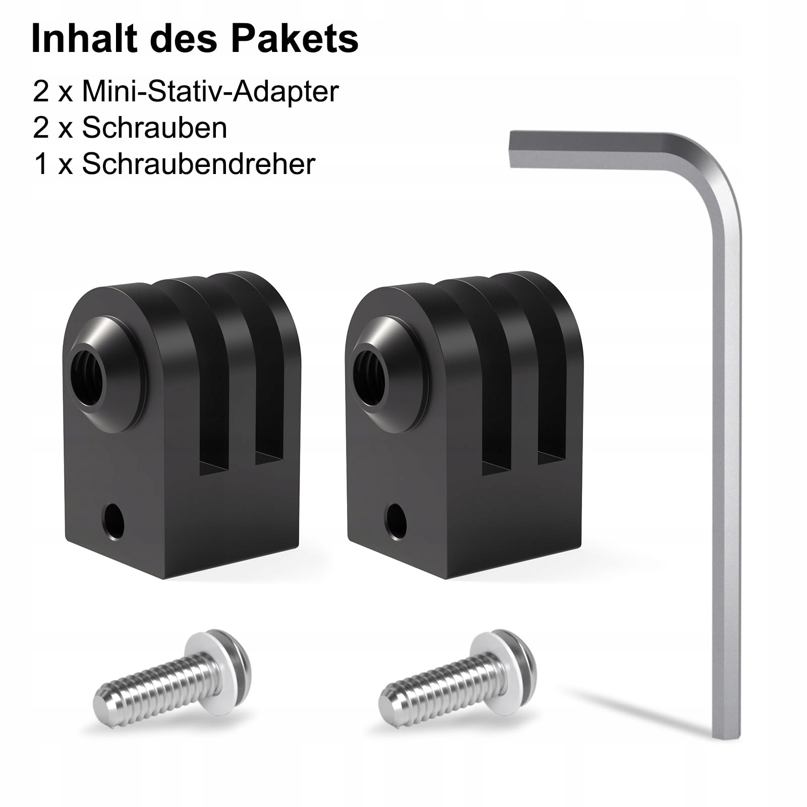 HSU Aluminiowy Uchwyt Stojak GoPro 2szt Adapter Kamera Hero 12-3 Czarny — miniatura 6