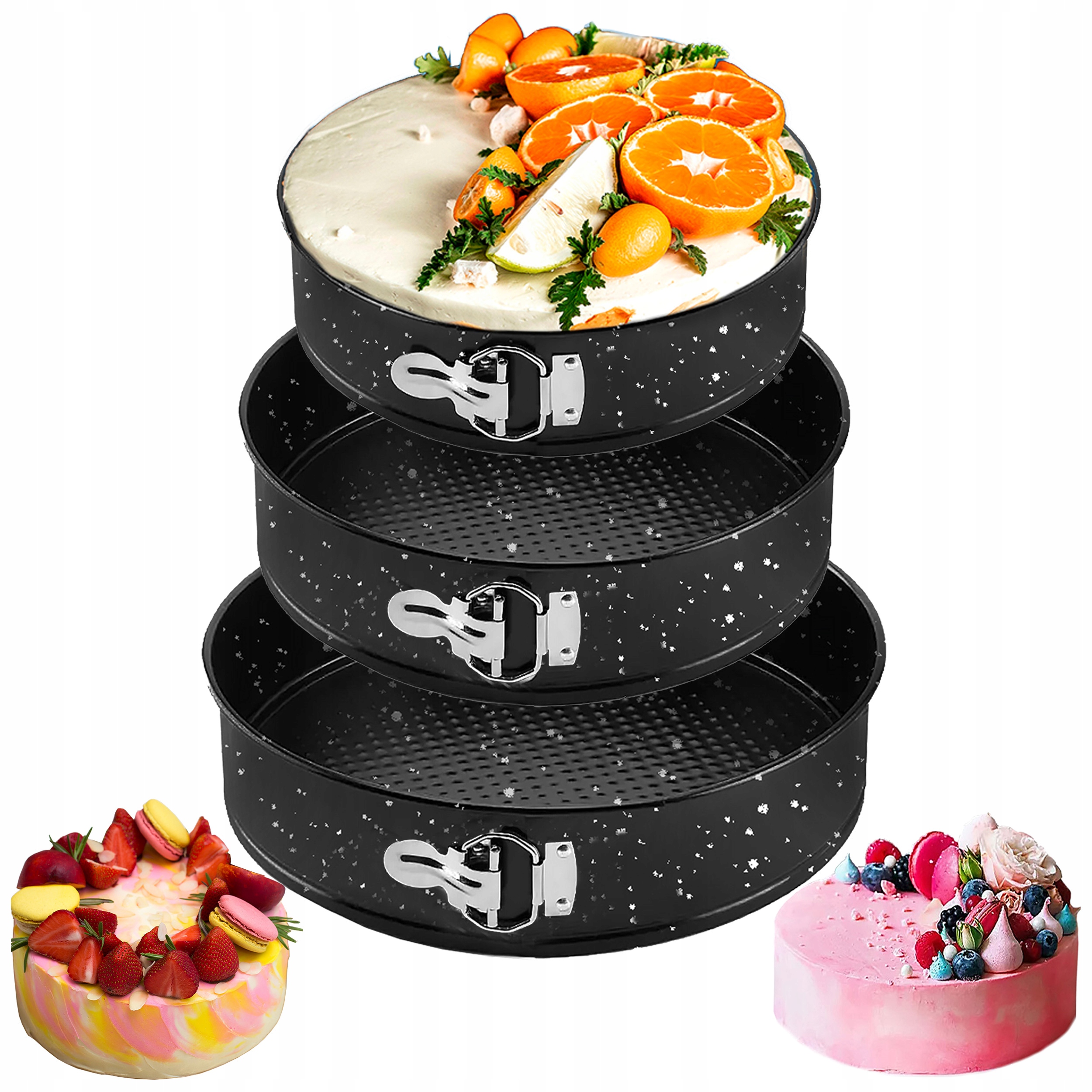 

Tortownica Zestaw Blach Pieczenia Tortów Ciast 3EL