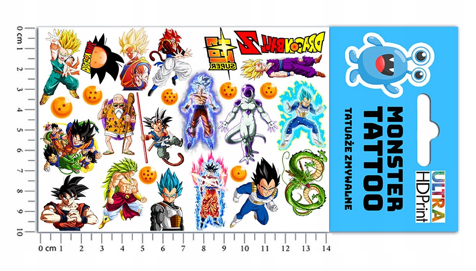 ZESTAW NAKLEJKI + TATUAŻE DLA DZIECI DZIECIĘCE DRAGON BALL JAKOŚĆ Marka inny