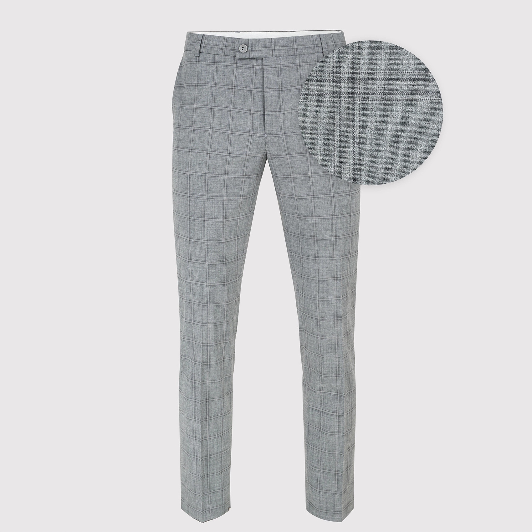 Šedé oblekové kalhoty s kostkovaným vzorem Pako Lorente vel 100/182
