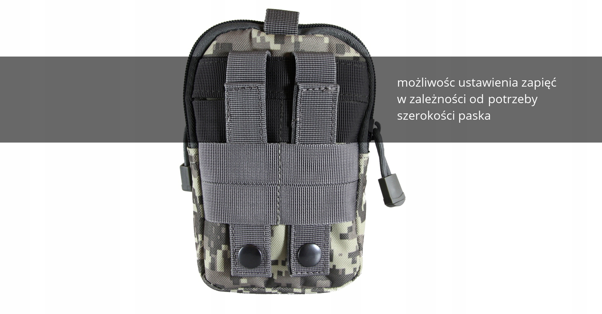 ORGANIZER SASZETKA NERKA WOJSKOWA BIODRÓWKA NA PAS Cechy dodatkowe miejsce na telefon