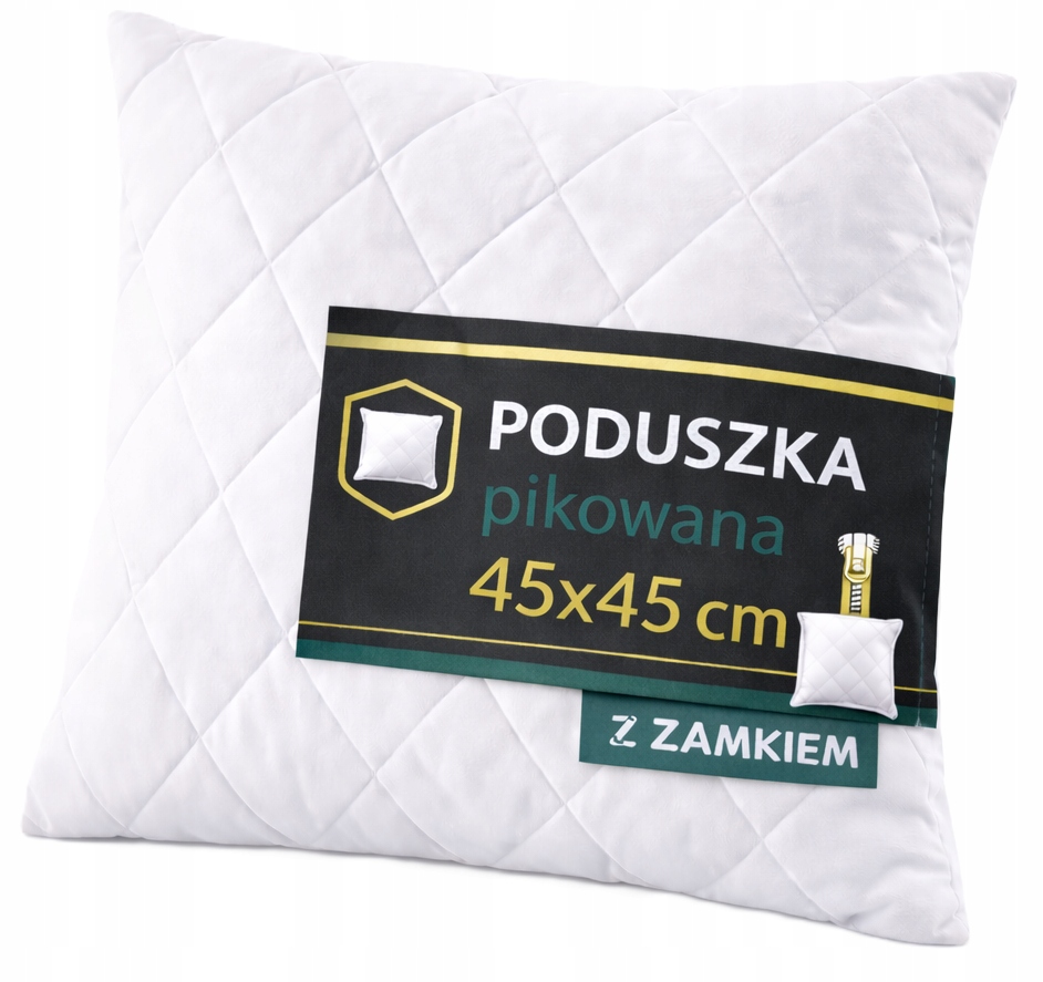 PIKOWANA PODUSZKA 45x45 ANTYALERGICZNA GRUBA ZAMEK