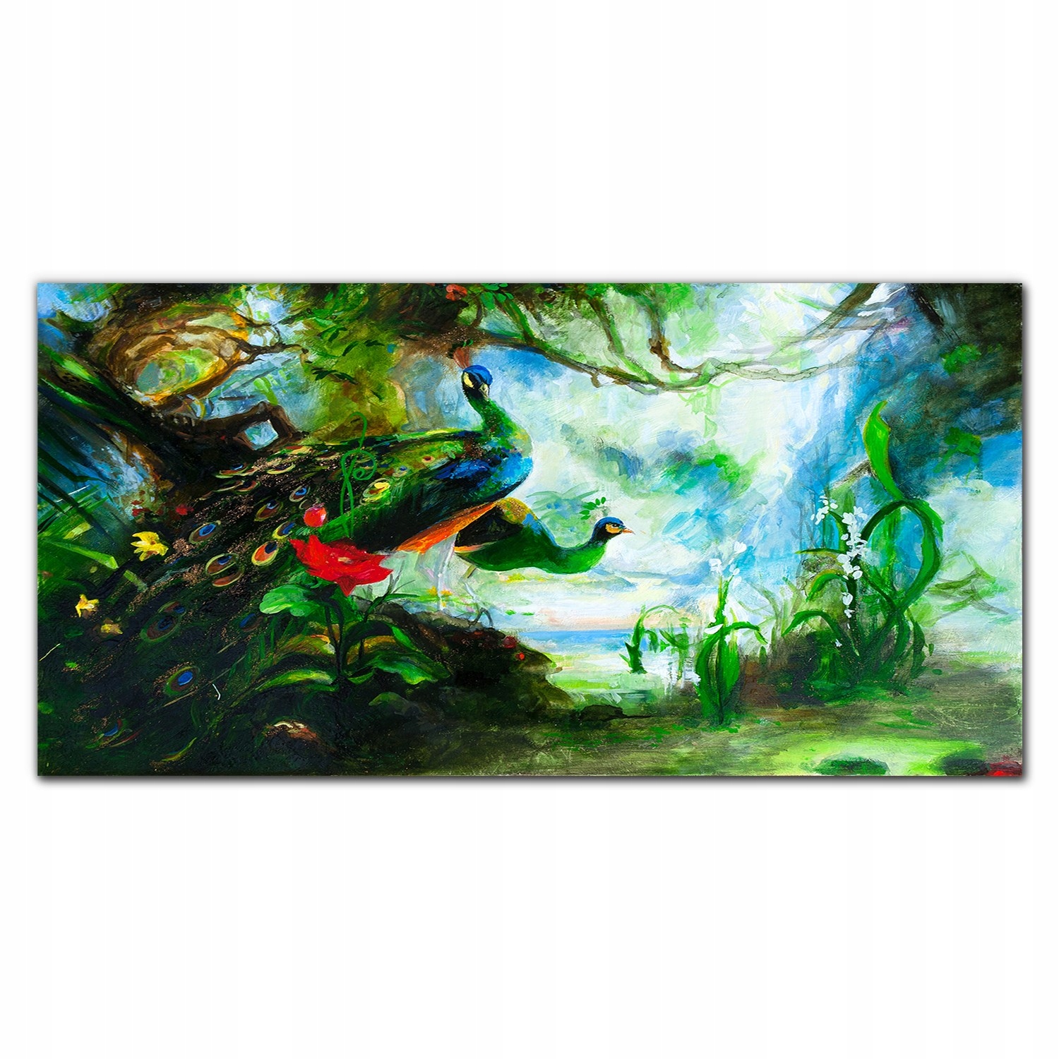 Fotoobraz na ráme Les zviera páv 140x70