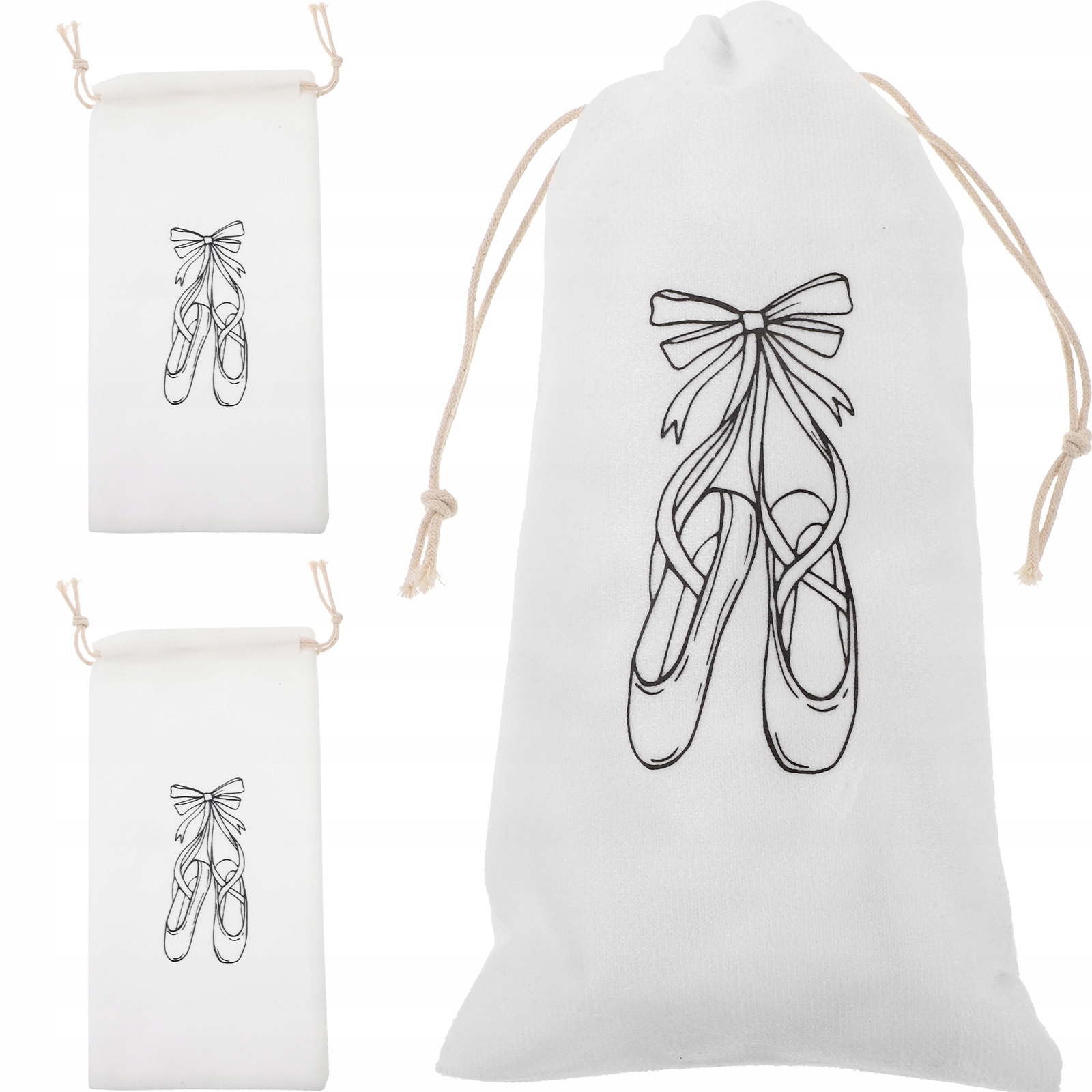 TORBA DO PRZECHOWYWANIA BUTY BALETOWE BAWEŁNIANA DANCE 3 SZT. (LINIA