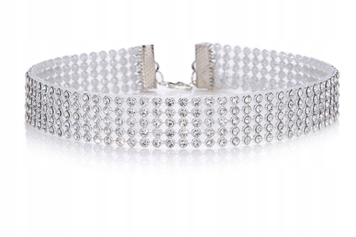 

Naszyjnik choker z cyrkoniami pięć rzędów