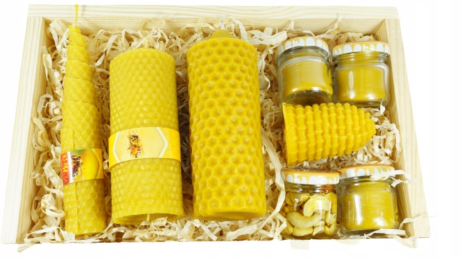 

Zestaw 7x świeca z wosku pszczelego miód