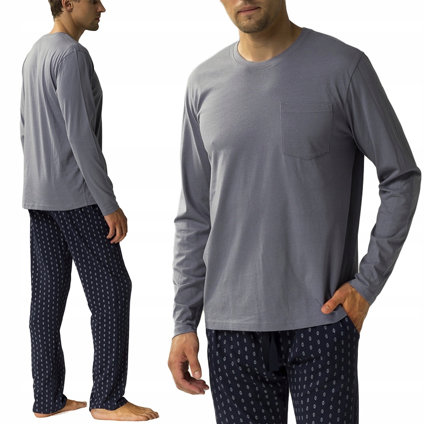 Atlantic NMP-373 pánské volné pyžamo s dlouhým rukávem Bavlněné XL