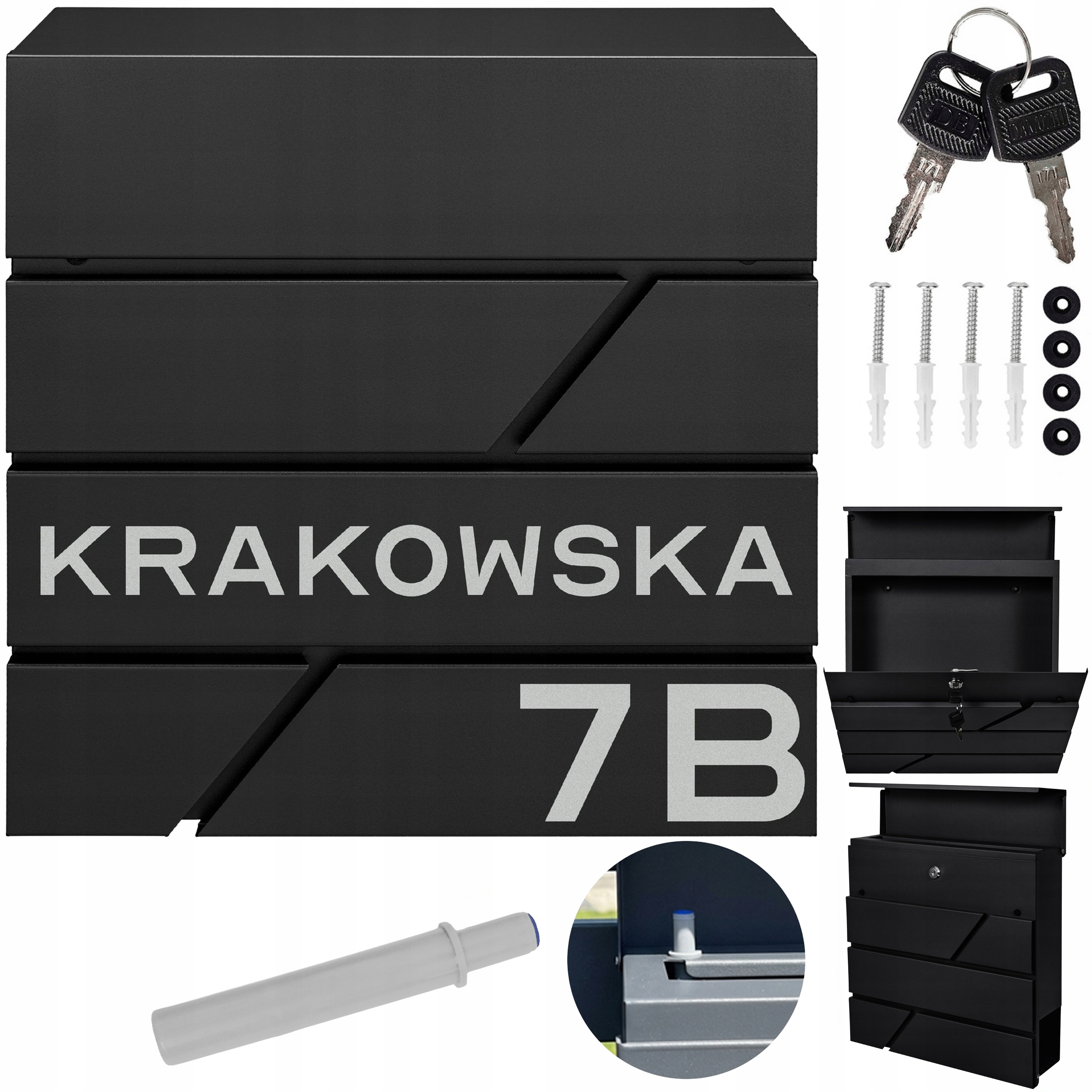 Černá Poštovní Schránka Modern Na Dopisy Adresa