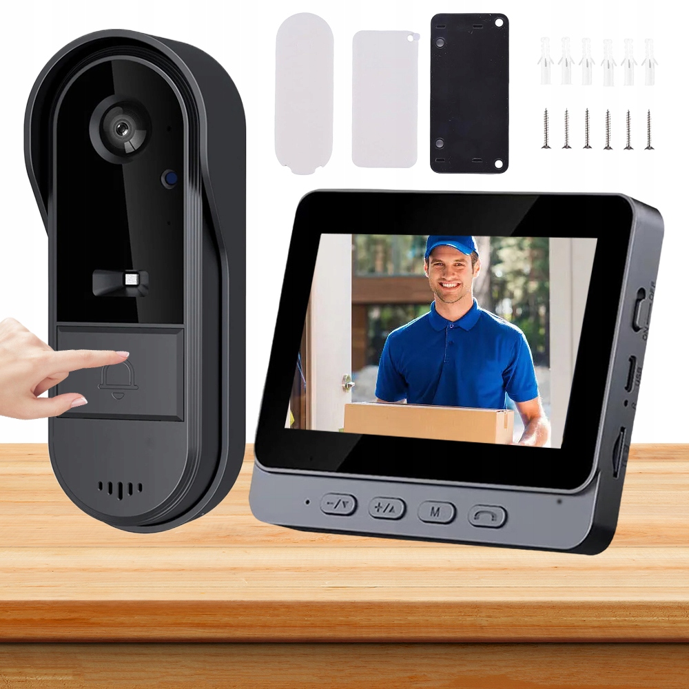 Bezdrátový Videotelefon, Zvonek, Snadná Instalace S 4,3PALCOVOU Obrazovkou