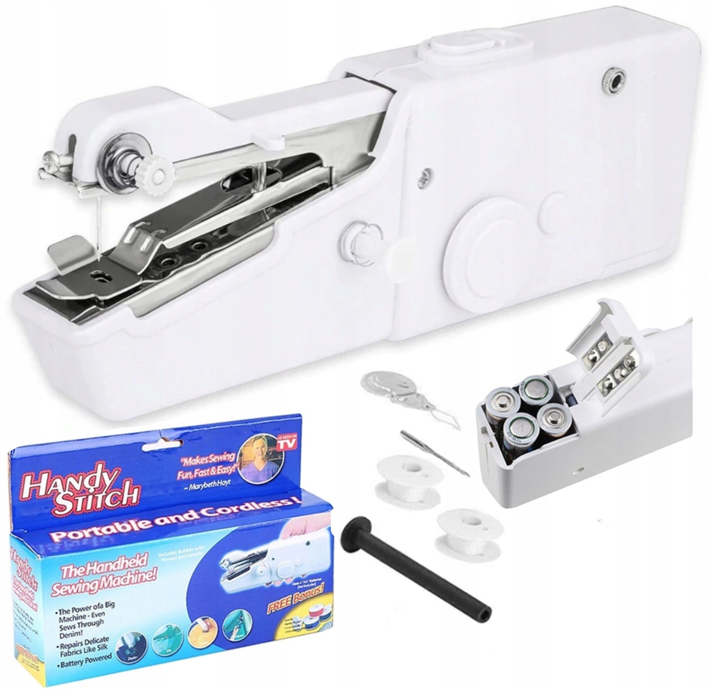 MINI MASZYNA RĘCZNA DO SZYCIA NA BATERIE HANDY STITCH ELEKTRYCZNA PRZENOŚNA