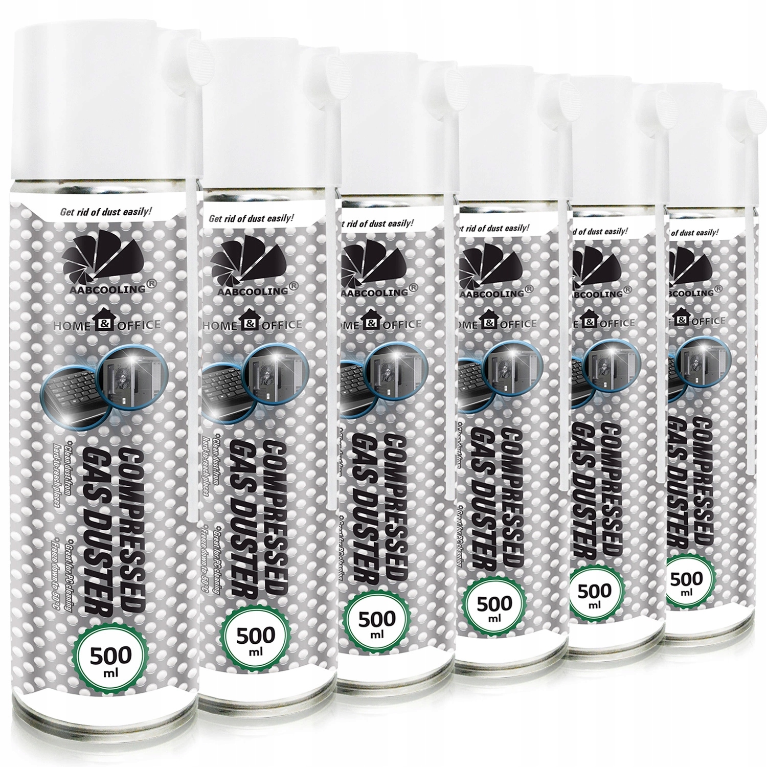 6x500 ml Aabcooling Home&Office Compressed Air Duster Stlačený Vzduch Pc