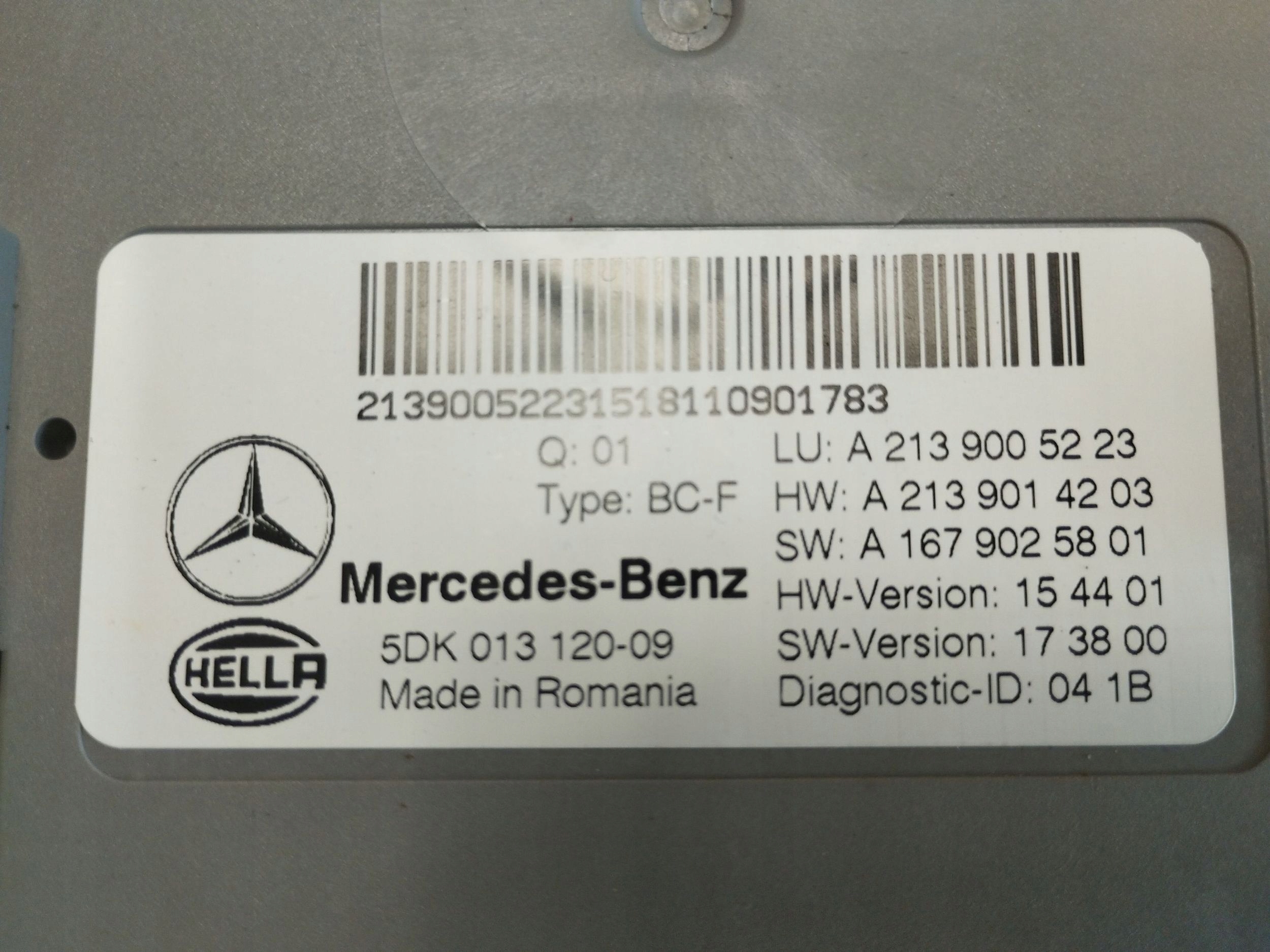 Mercedes-Benz E W213 Unité commande confort A2139005223