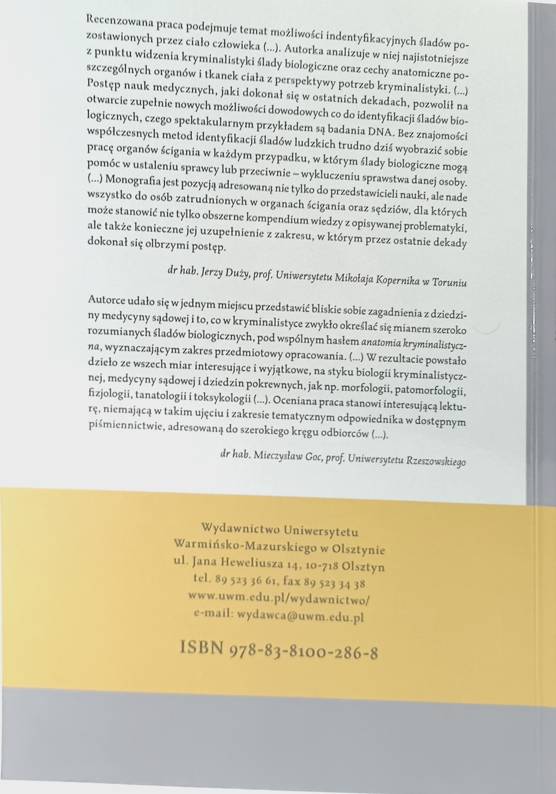 Anatomia kryminalistyczna Język publikacji polski