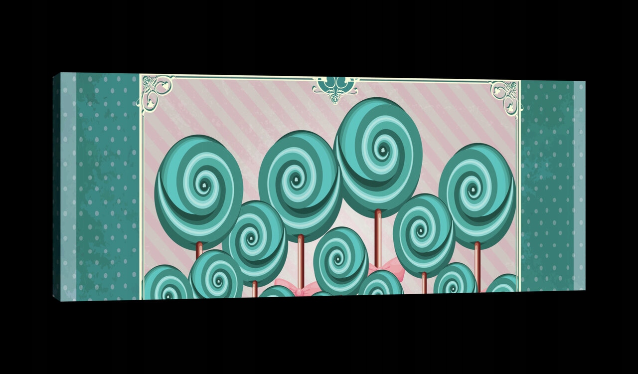 Obraz 145x45 Lízátka sladkosti spirály pastely vintage dětství svátek