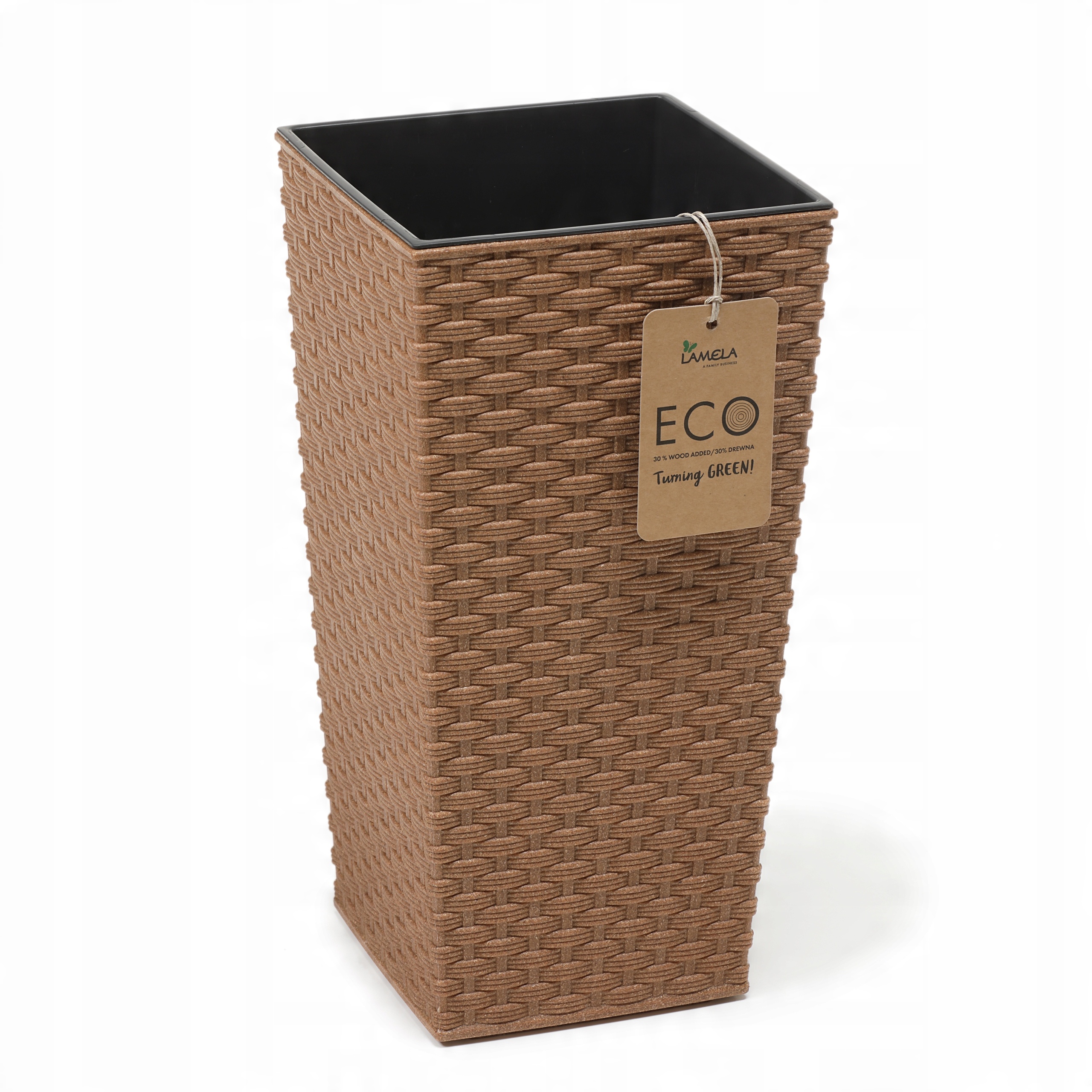 

Donica Lamela Finezja Eco Rattan 25x25cm Drewno