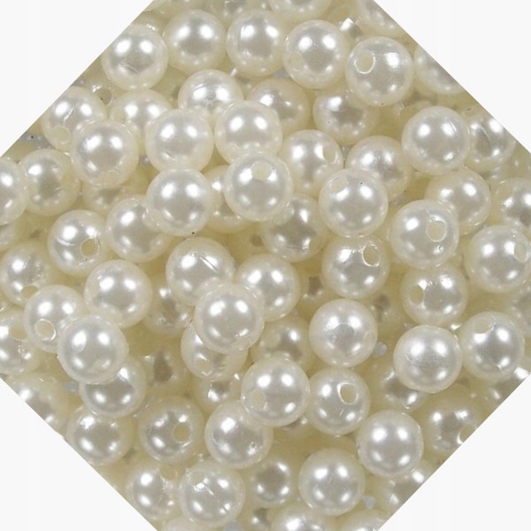 Akrylové korále Perlové 6 mm 0,5 kg Perleťové