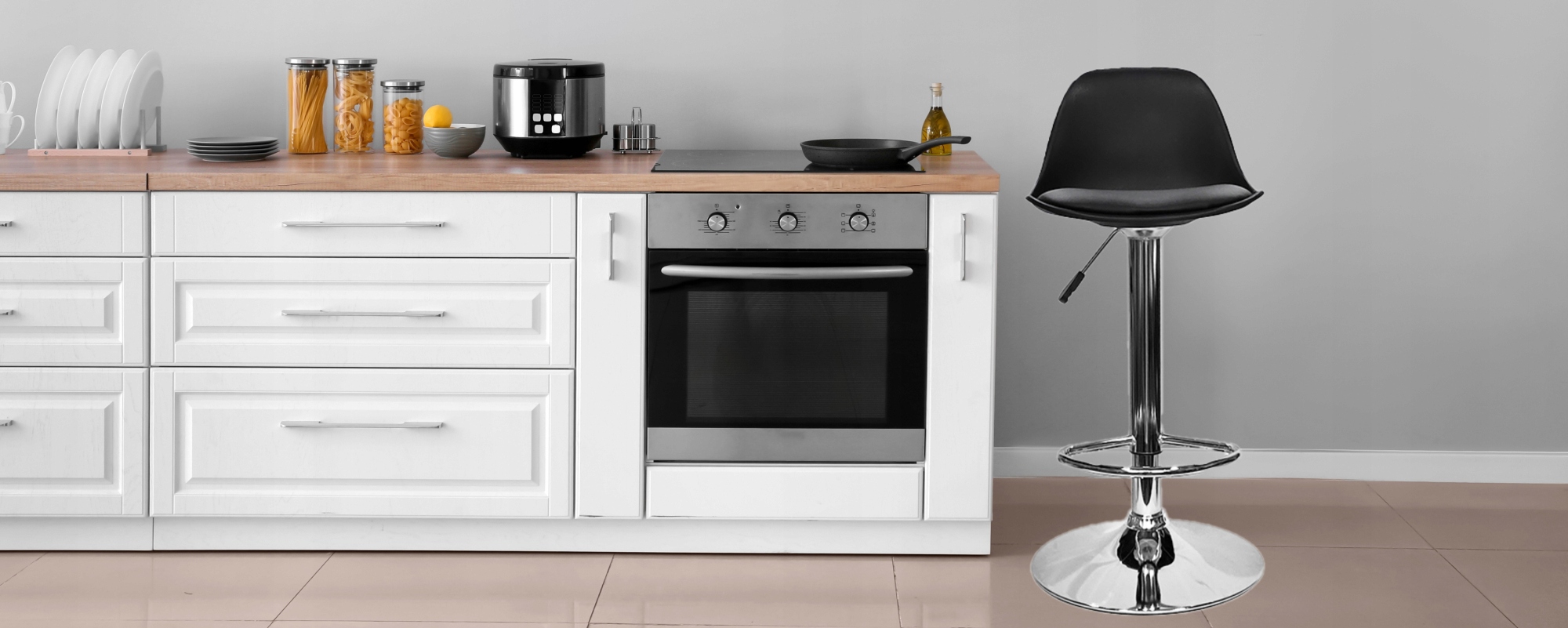 Hoker regulowany obrotowy PORTO czarny Wysokie krzesło barowe Kod producenta VIK61