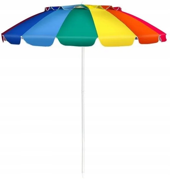 Parasol Plażowy 220 CM, Regulowany Z Ochroną Upf 50+