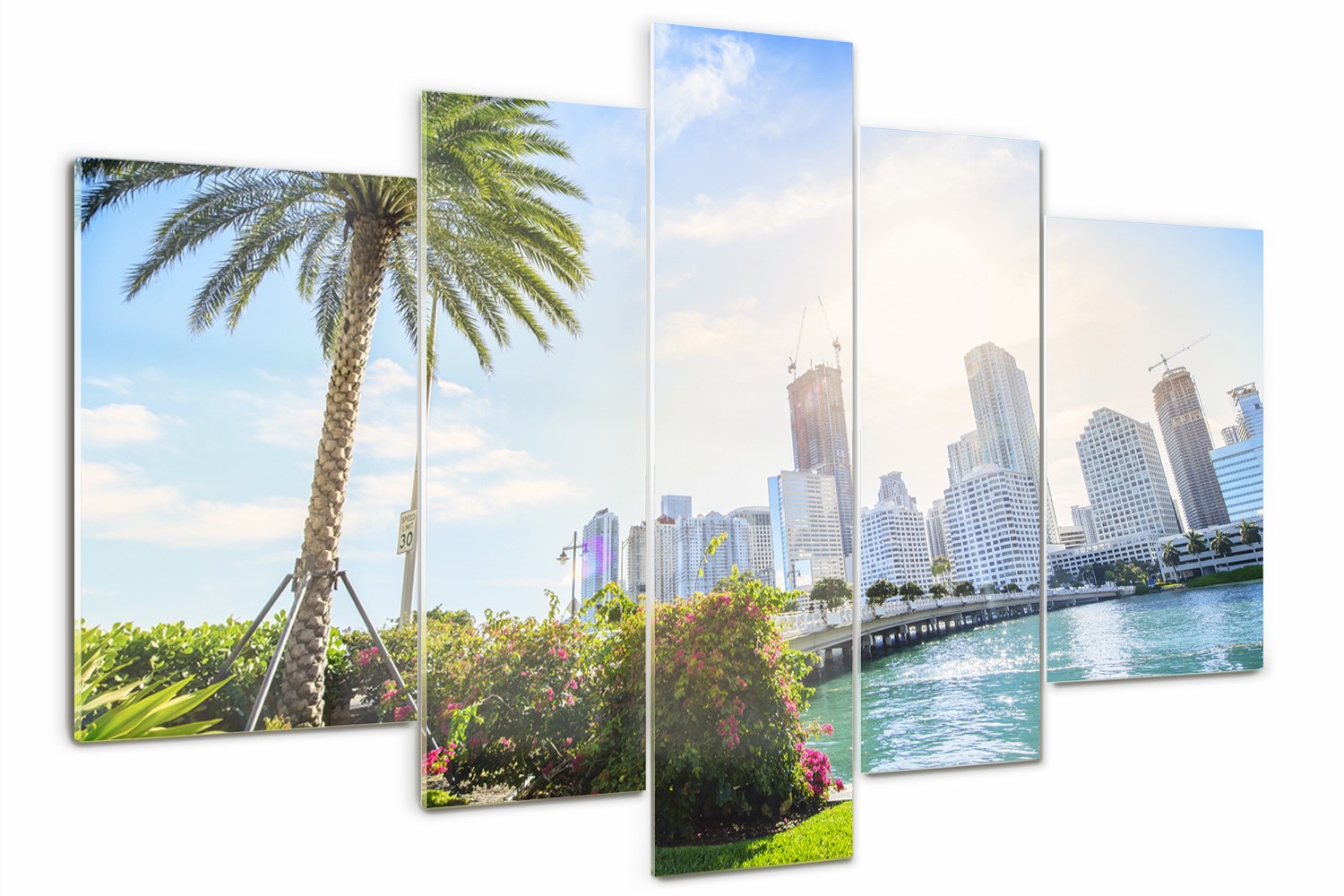 

Obrazek szklany duży tryptyk Miami Usa