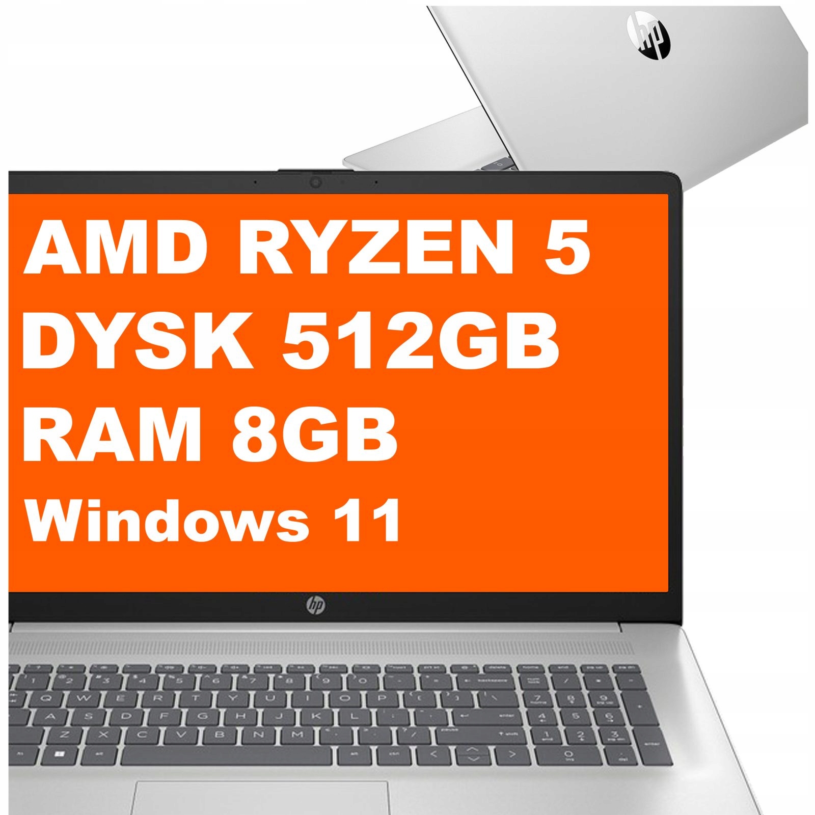 Notebook Hp 17-cp Amd Ryzen 5 8GB 512GB Amd Radeon FullHD Win 11 Stříbrný