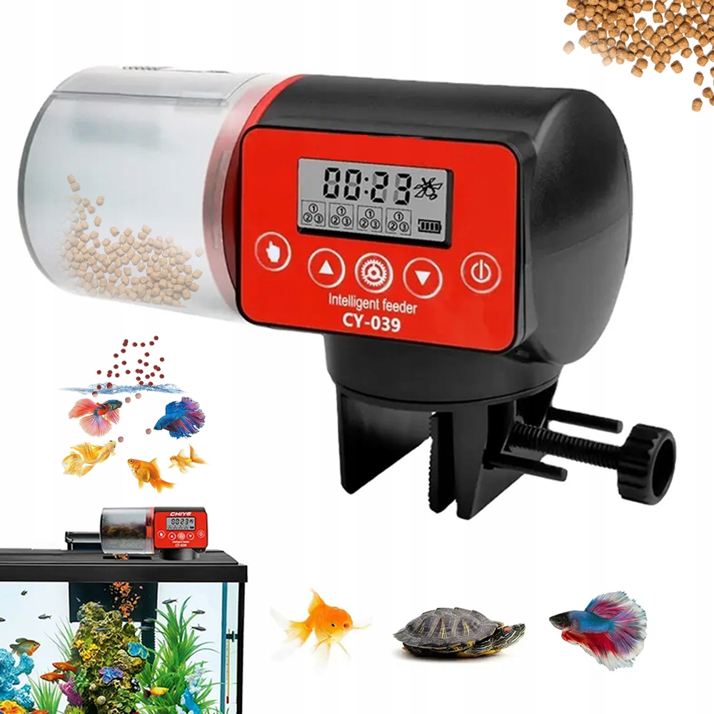 Automatické Krmítko Pro Ryby 200 ML Zásobník Krmiva S Časovačem 4 Jídla