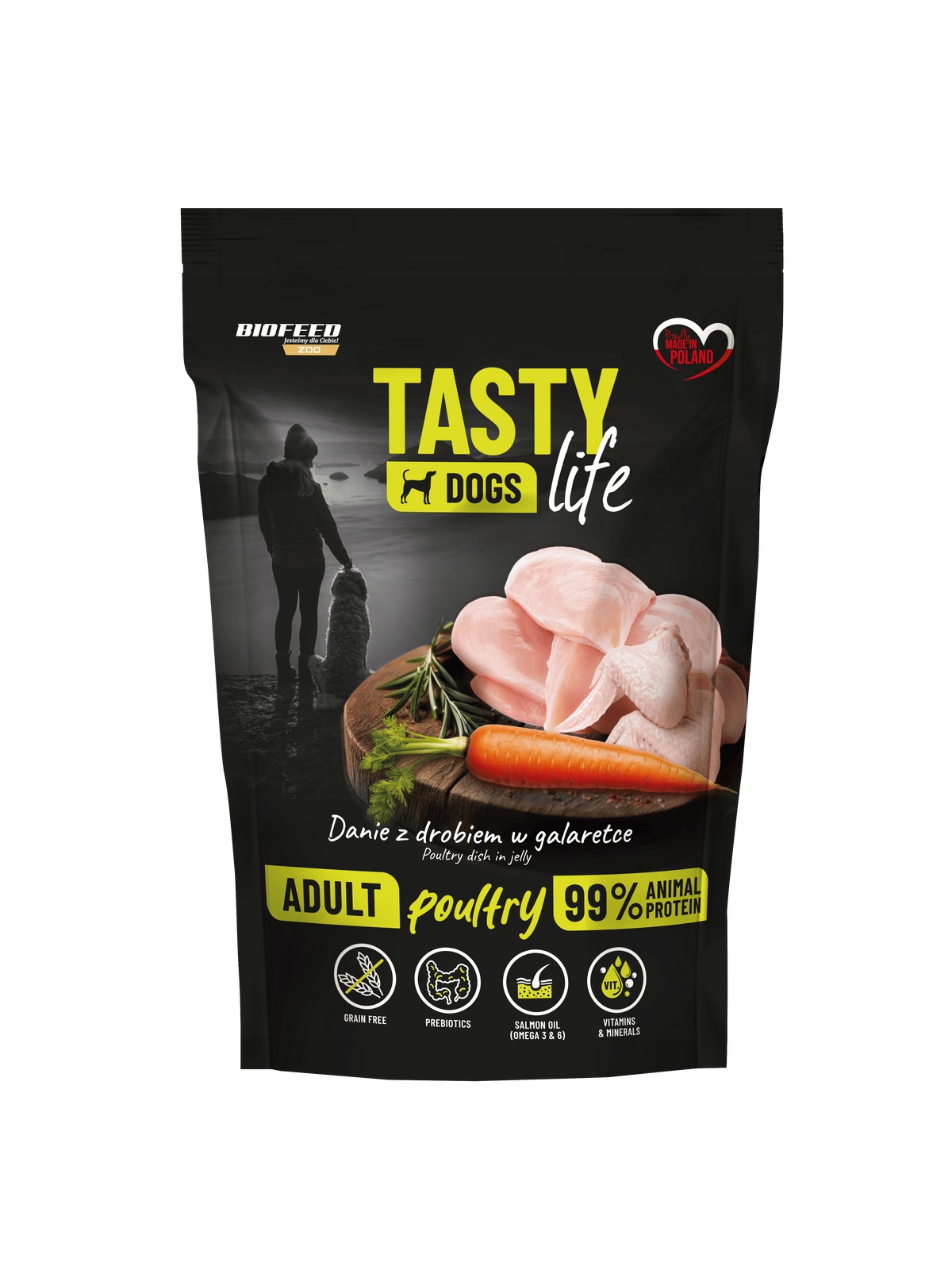 Levně Set Vlhké krmivo Tasty Dogs Life Drůbež 90% sáček 10 x 500 g