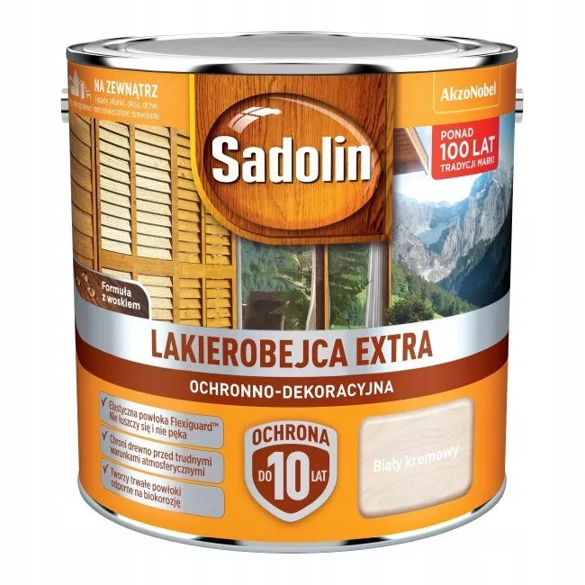 Lakierobejca Sadolin Extra 2,5L biały kremowy
