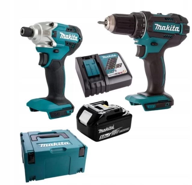 Zestaw Makita 18V Wkrętarka DDF482 Zakrętarka DTD156 DLX2339JX1 1X 5AH