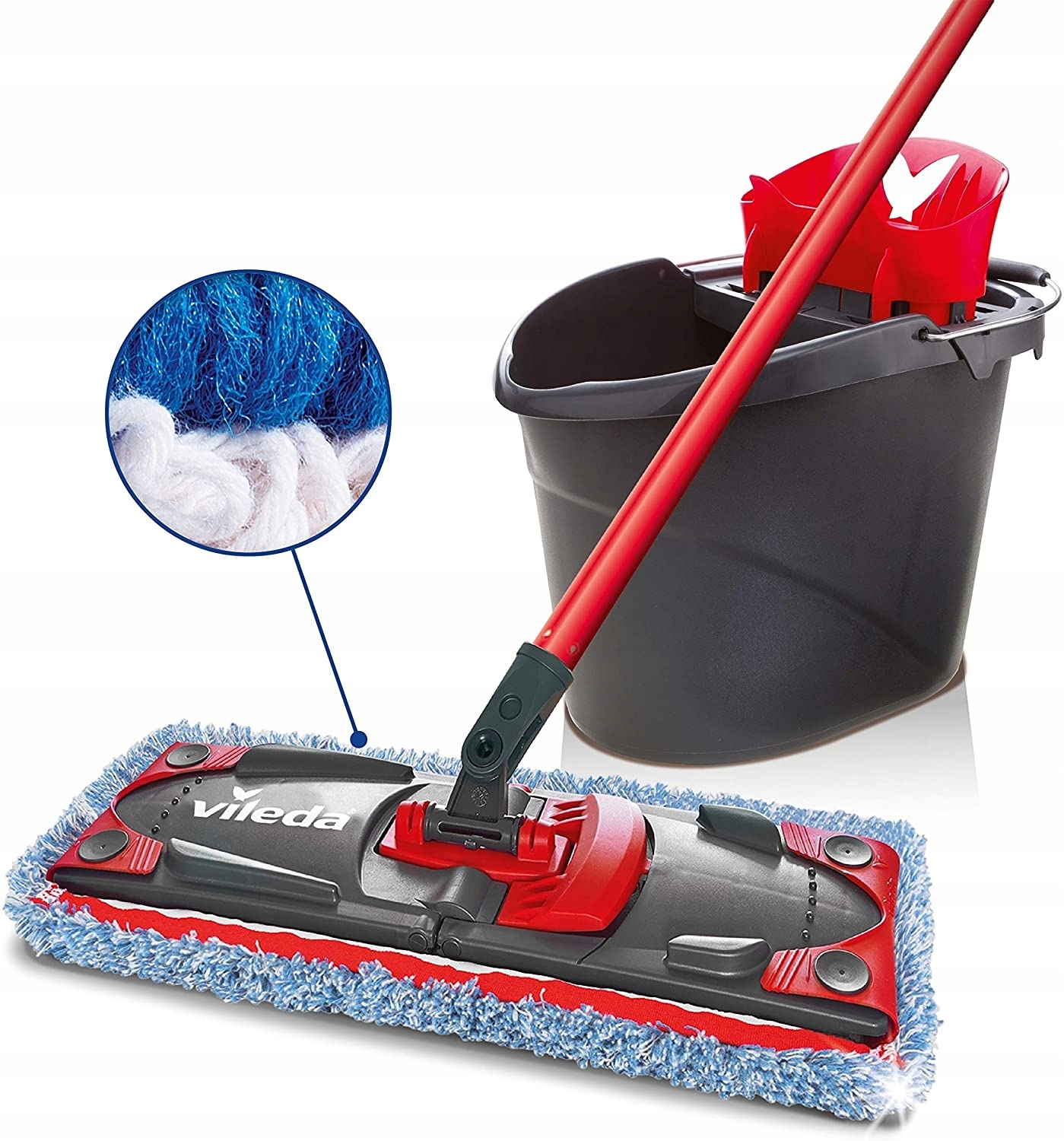 Zestaw Vileda Ultramax Microfibre & Cotton mop płaski wiadro 4804