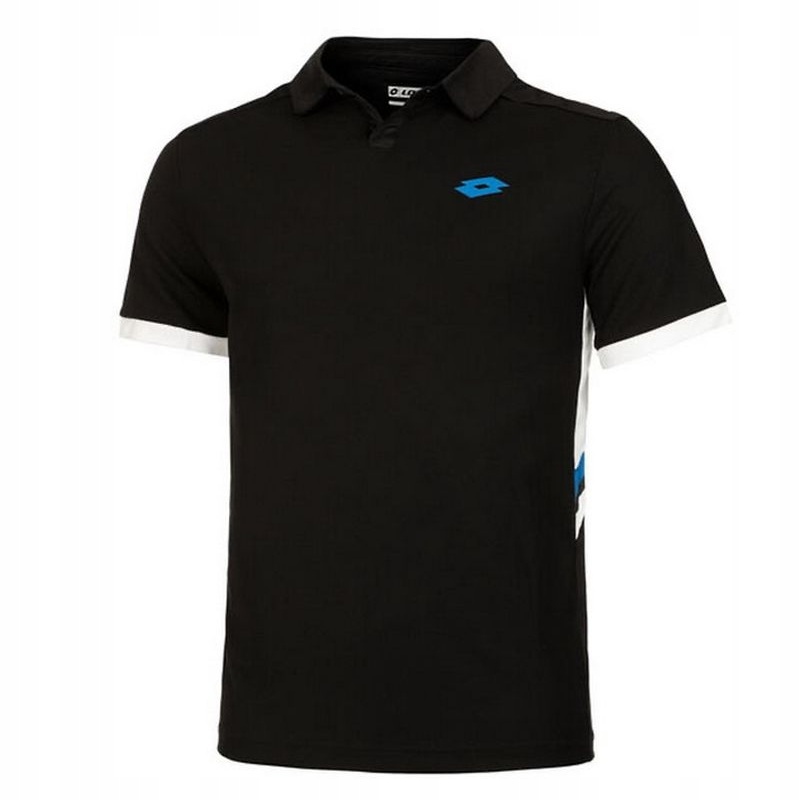 Pánské Tenisové Tričko Lotto Squadra III Polo Men All Black S