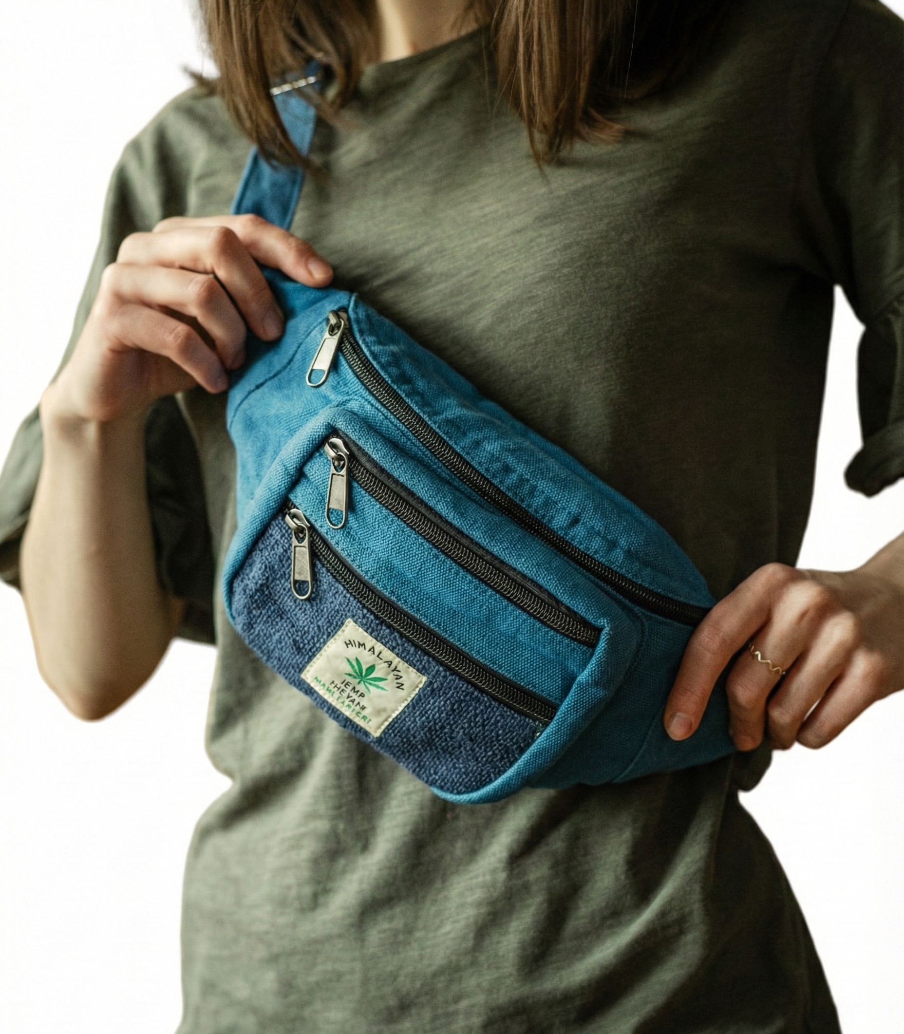 Modrá ledvinka Himalayan Hemp handmade brašna ledvinka hippie etno