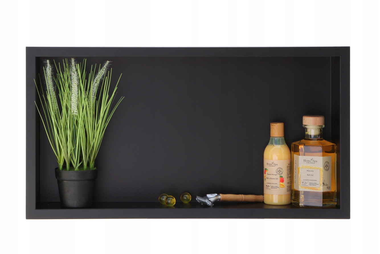 Wall-box One Black Jednoduchá polica čierna 60x30x10 cm