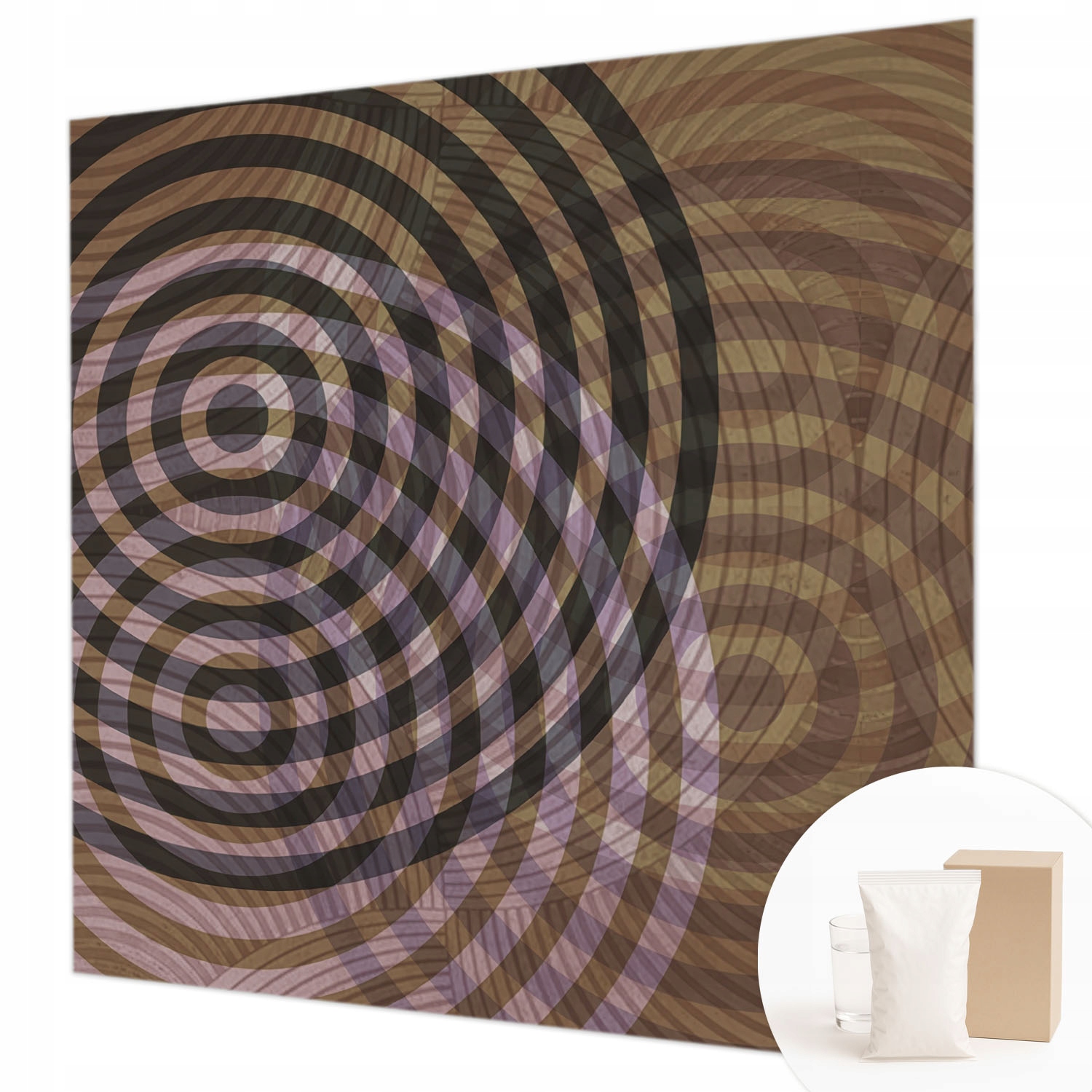 Flizelinová fototapeta do obývacího pokoje lepidlo Hypnotizující kruhy 250 x 250 cm