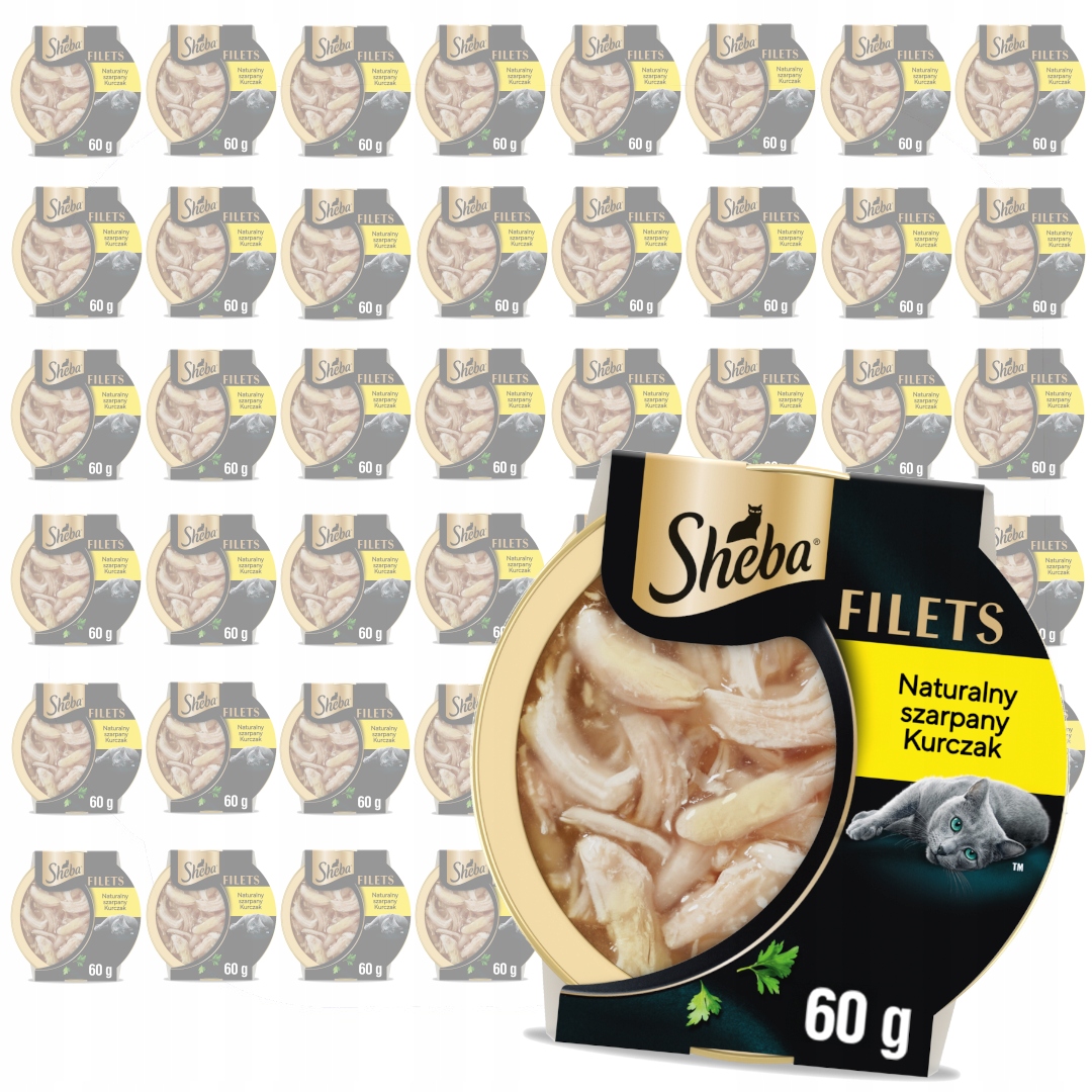 Levně Sheba Filets Mokré Krmivo Pro Kočky Filetky s kuřecím masem v omáčce 48x60 g