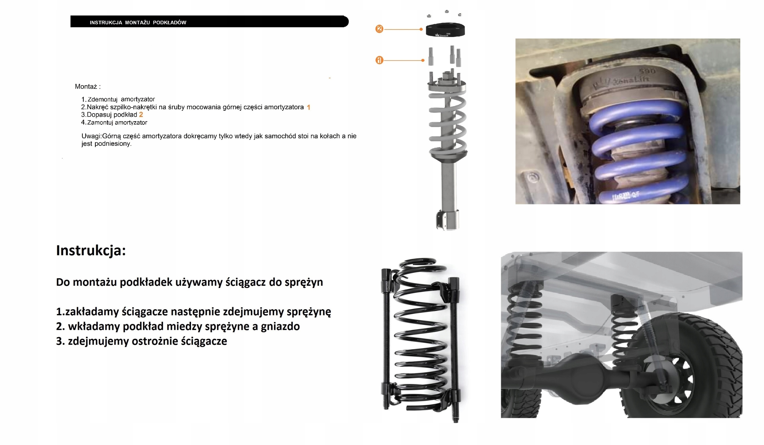 Mitsubishi Pinin podkładki sprężyn 50mm Lift 2 cale ZonaLift590 EAN (GTIN) 5905982000787