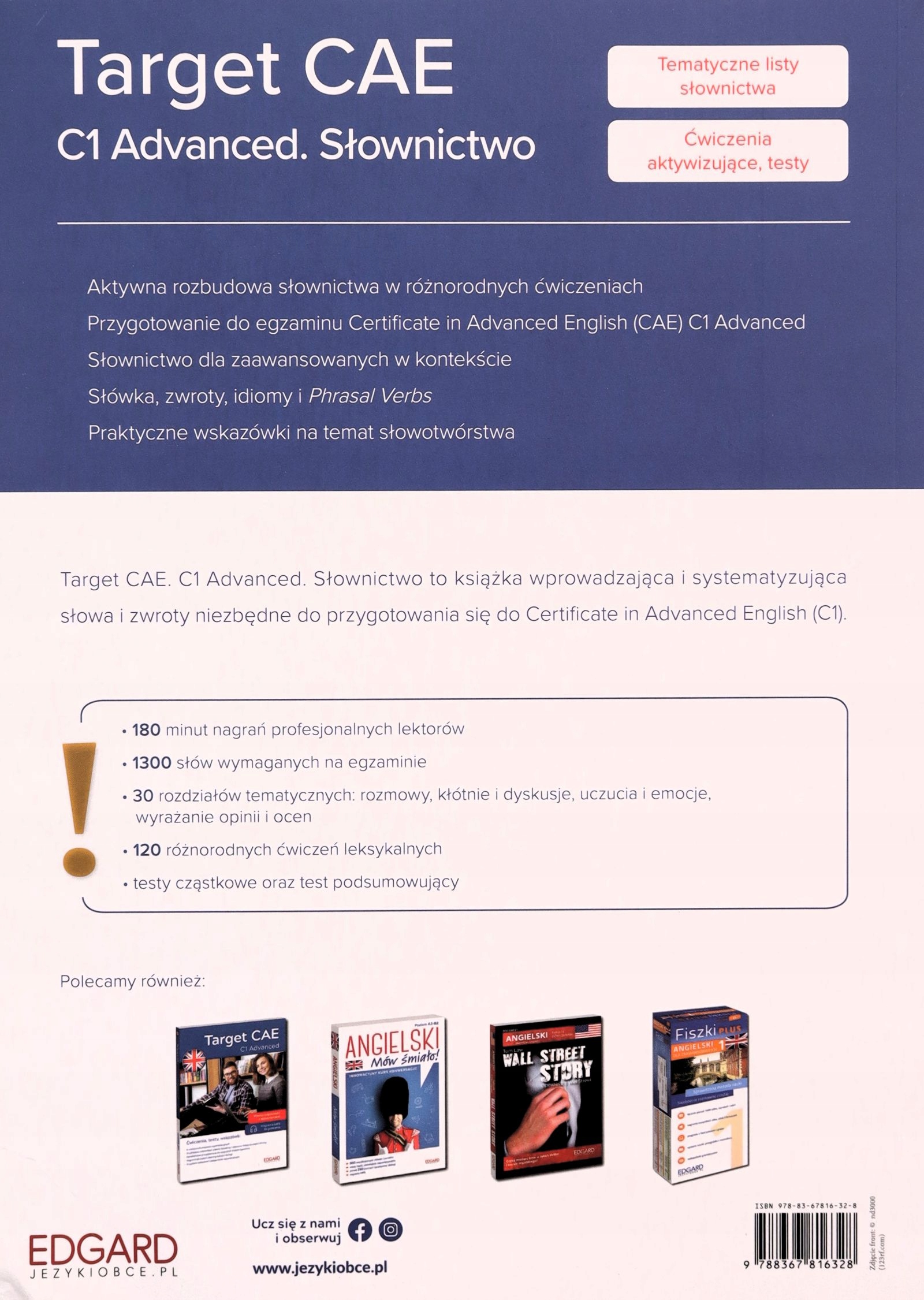 ANGIELSKI. TARGET CAE. C1 ADVANCED. SŁOWNICTWO [KSIĄŻKA] Stan opakowania oryginalne