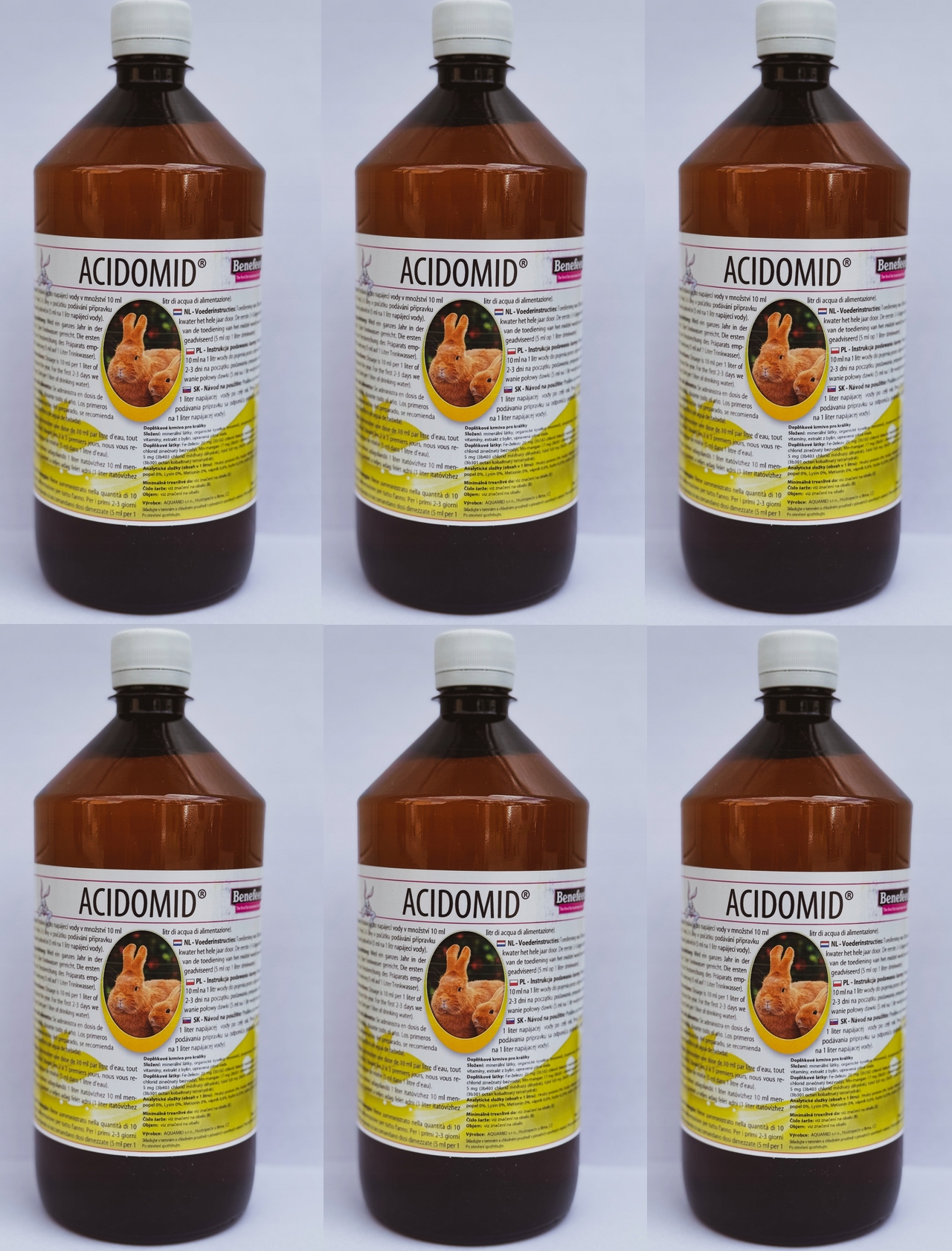 Zakwaszacz Acidomid Królik płyn zewstaw 6000ml (6X1L)