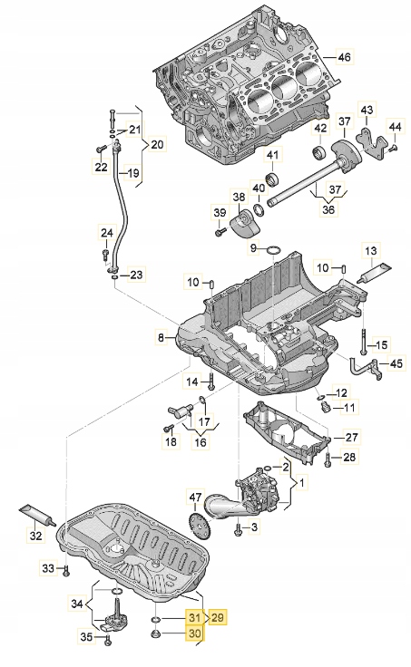 059103602BG - Масляный поддон AUDI A4 (8W) 15 - 3.0 TDI