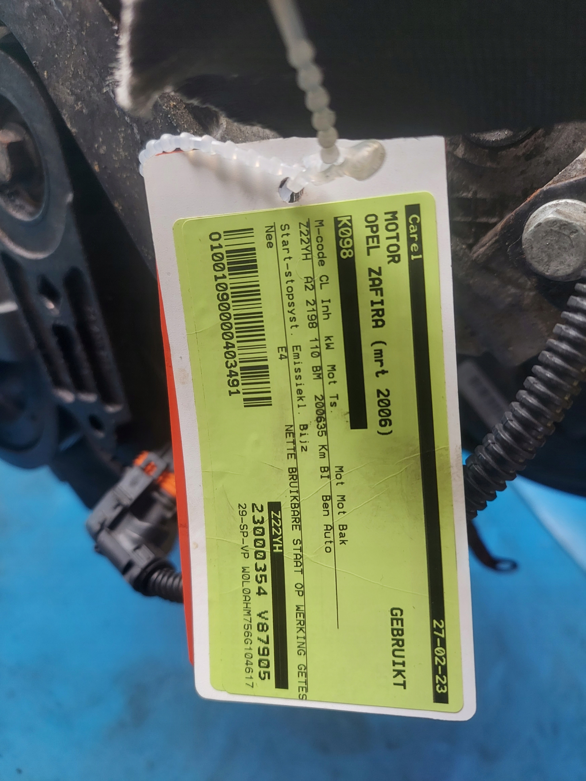 engine OPEL ZAFIRA B 2.2 16V Z22YH 200.635 KM