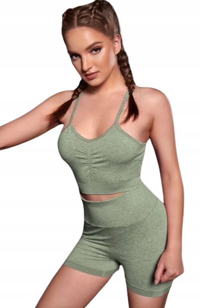 DOPASOWANY DAMSKI KOMPLET SPORTOWY ZIELONY S V3B