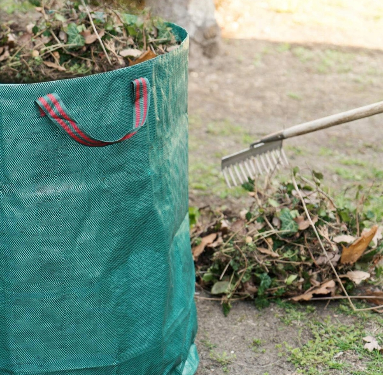 Duży pojemnik ogrodowy kosz torba na liście trawę mocny wytrzymały 272L Długość 76 m
