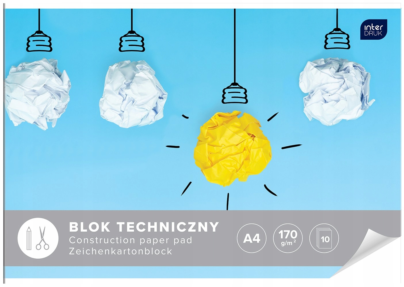 

Interdruk Blok Biały Techniczny A4 10 Kartek 170G