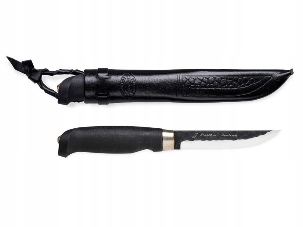 Nóż Marttiini Lynx Black Edition stal węglowa 80CrV2 skórzana pochwa