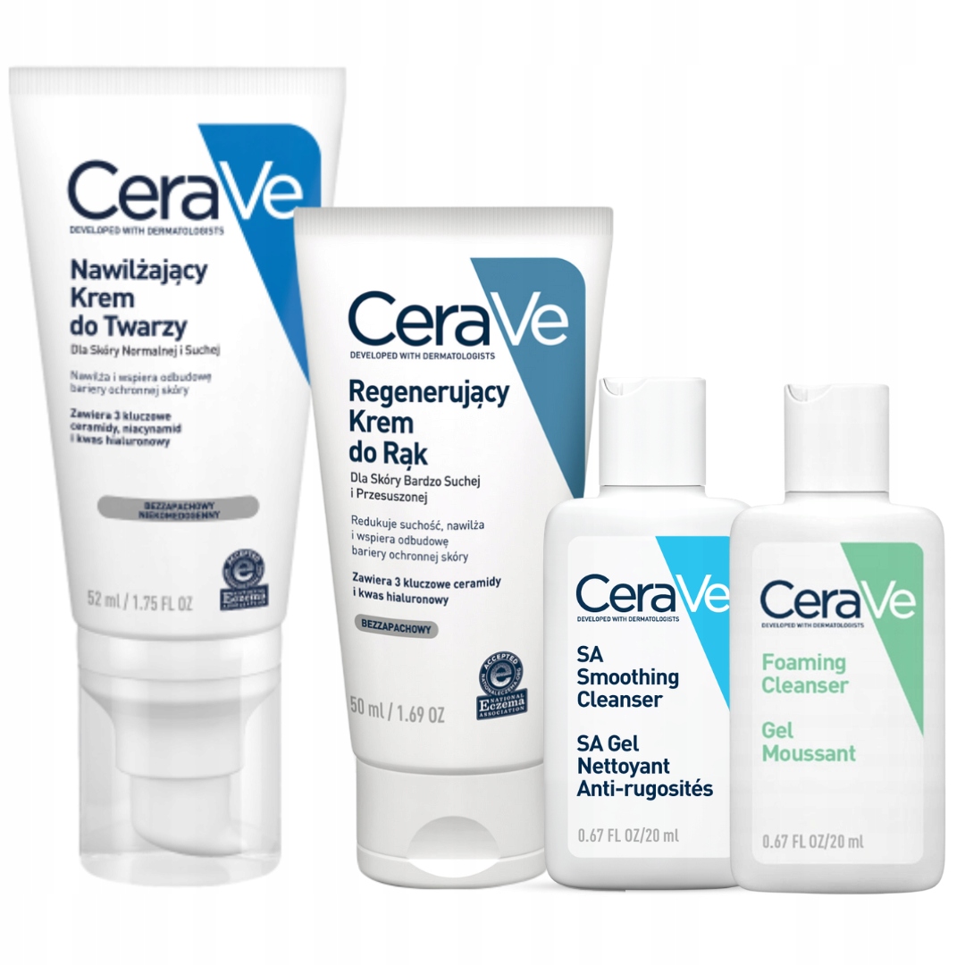 CeraVe Zestaw Krem do Rąk Regenerujący, Krem Nawilżający do Twarzy 52ml