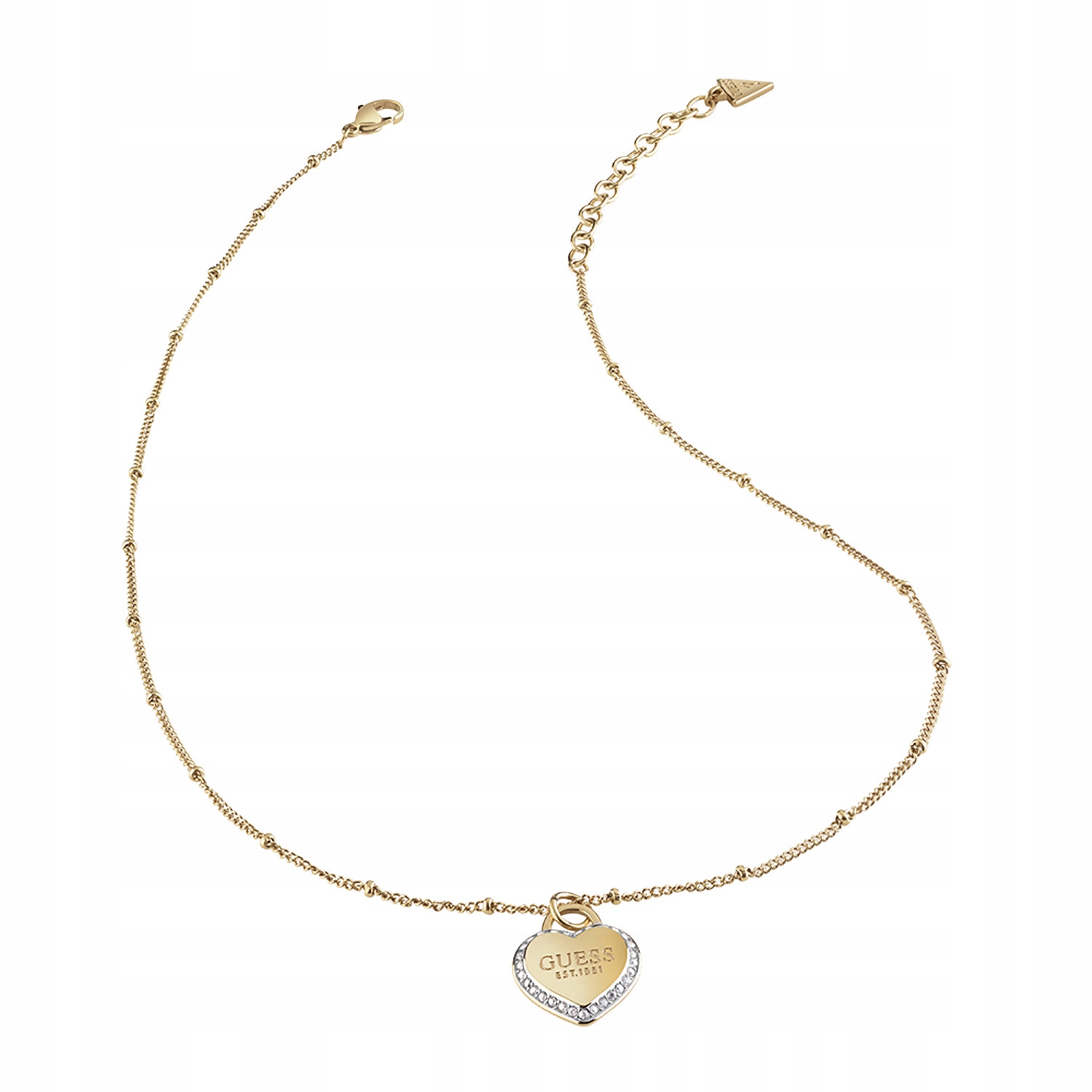 Náhrdelník Guess zlaté srdce zirkon 45 cm