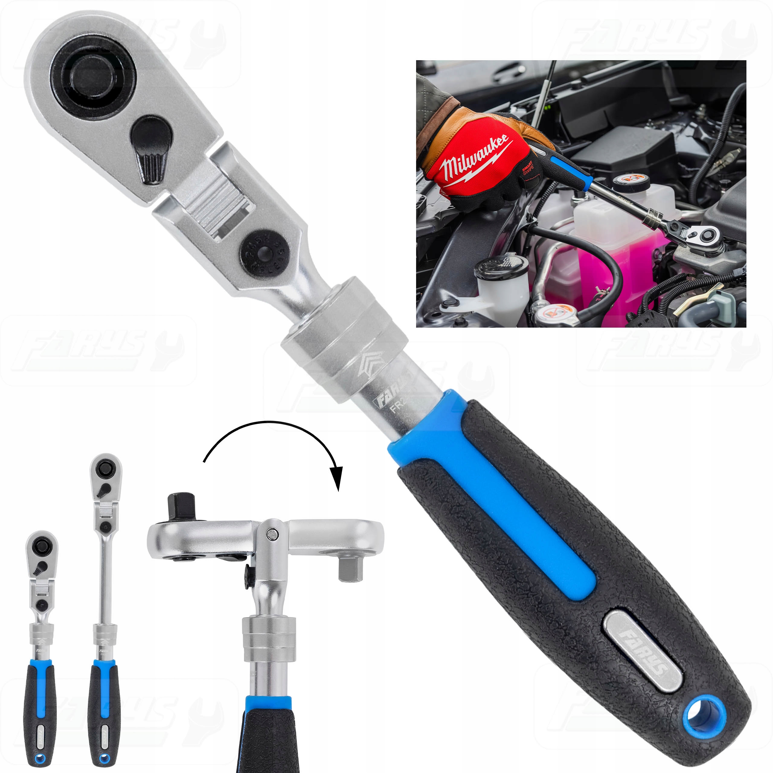 Teleskopická Kloubová Lomená Ráčna S Kloubem 1/4 Slim Power FR2450