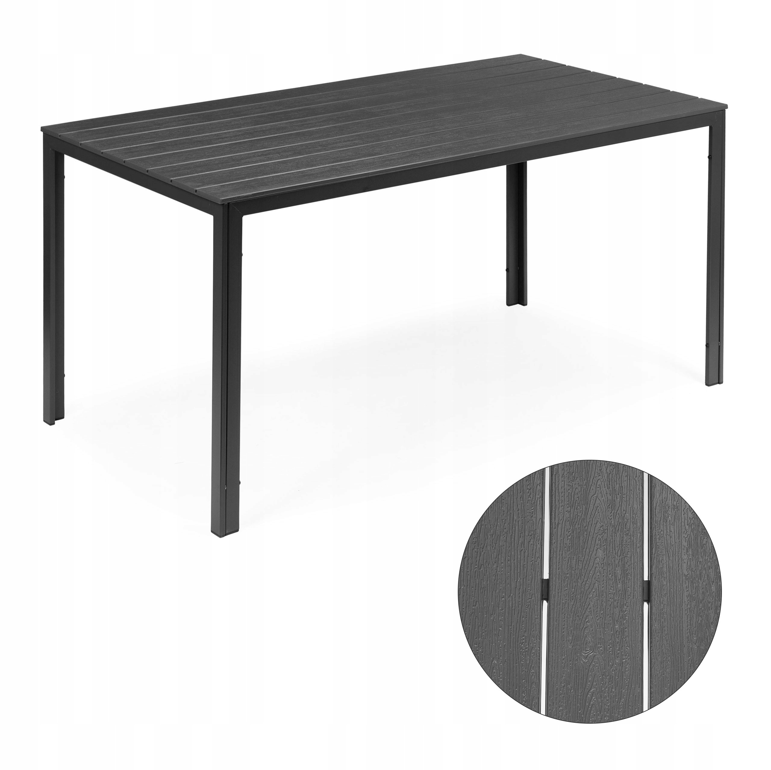 Zahradní stůl 6-místný 156x78 cm polywood nábytek na terasu šedý