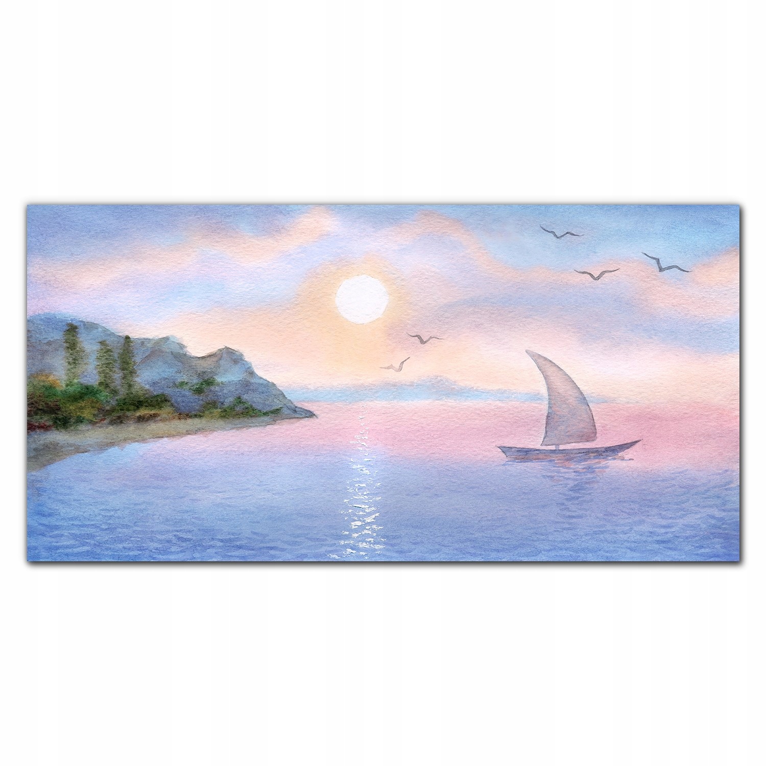 Foto-obraz na plátne Akvarely loď more 140x70